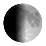 Vector clip art of half lit moon