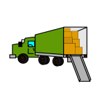 Opened relocation truck vector clip art