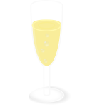 Vector drawing of glass of champagne