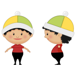 Cartoon girl with hat vector clip art