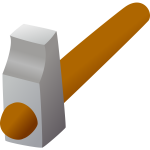 3D hammer icon vector drawing