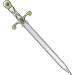 Long sharp sword tilted vector image