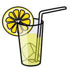 Vector drawing of lemonade in glass