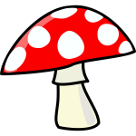 Vector image of spotty red mushroom icon