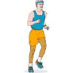 Older man jogging vector image