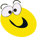 Yellow cartoon smiley vector clip art