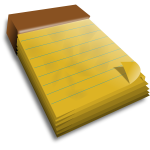 Notebook with yellow pages