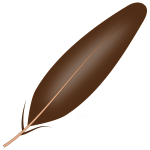 Vector drawing of brown shaded feather