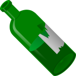 Green open bottle vector illustration