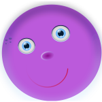 round purple face