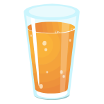 Realistic vector graphics of glass of juice