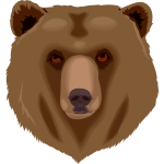 Grizzly bear's head vector clip art