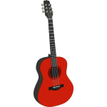 Acoustic guitar in red color