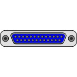 Parallel DB25 computer plug vector illustration