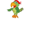 Vector illustration of singing pirate parrot