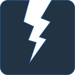 Vector image of lightning bolt on dark background