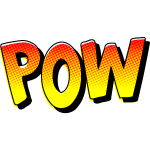 Vector graphics of vintage comic POW sound effect