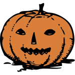 Pencil drawn Halloween pumpkin vector image