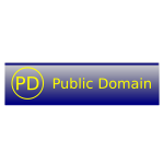 Public domain blue and yellow badge vector clip art