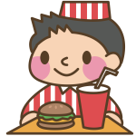 Eating burger