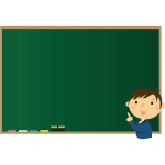 Male teacher on blackboard