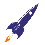 Retro 60s rocket at launch vector image