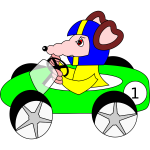 Mouse driving a car vector illustration