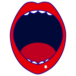 Vector drawing of red open mouth