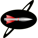 50s style color rocket ship vector image