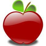 Vector image of shiny red apple