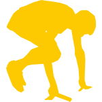 Silhouette vector graphics of runner start