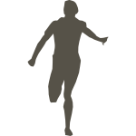 Silhouette vector drawing of running man