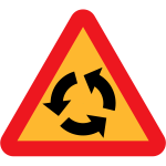 Vector drawing of roundabout traffic sign warning