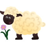 Happy sheep and flower vector image