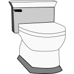 Vector drawing of toilet with flusher