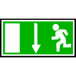 Green rectangular exit sign with border vector image