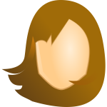 Vector graphics of female blank head with brown hair