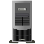 Computer tower with stand vector clip art