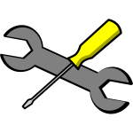 Screwdriver and wrench vector icon