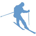 Silhouette vector drawing of ski racer