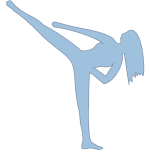 Vector image of female martial artist doing a kick