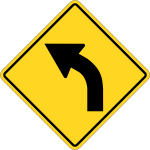 Turn left traffic roadsign vector image