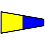 Yellow and blue signal flag