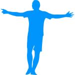 Football player blue silhouette image