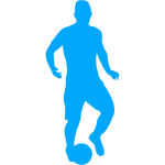 Football player blue silhouette