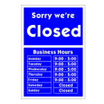 Sorry we're closed