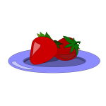 Strawberries on a plate vector drawing