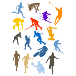 Sport disciplines silhouette set vector image