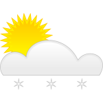 Pastel colored symbol for sunny with snow vector illustration