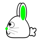 Spring bunny with green ears vector illustration